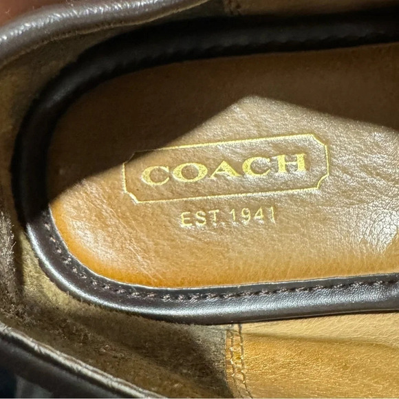Coach Suee Brown Leather Canvas sneaker monogram classic office street rare US9 - Picture 5 of 6